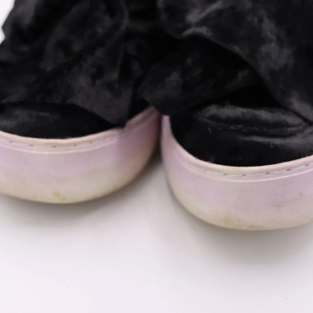 Jslides Velvet Black Bow Velour Platform Slides 9 Annabell